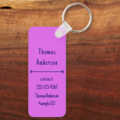 Pink and Purple Color Combination Sleutelhanger (Achterkant)