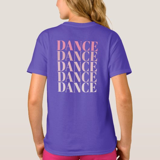 Pink and Purple Dance Dance Dance Slogan  T-shirt (Achterkant)