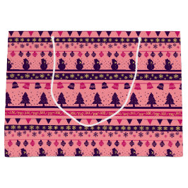 Pink and Purple Festive Holiday Cheer  Groot Cadeauzakje