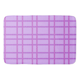 Pink and purple flower checkered pattern badmat