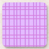 Pink and purple flower checkered pattern bier onderzetter (Voorkant)