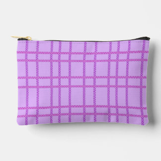 Pink and purple flower checkered pattern etui