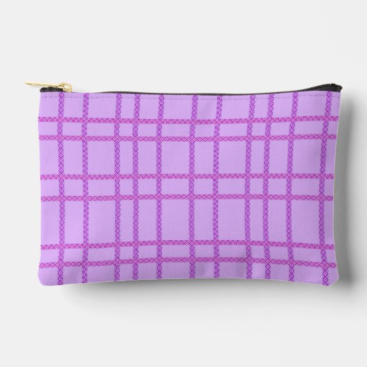Pink and purple flower checkered pattern etui (Voorkant)