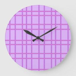Pink and purple flower checkered pattern grote klok