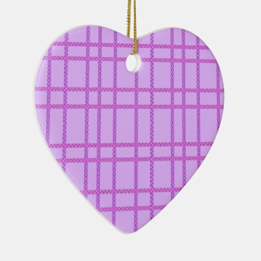 Pink and purple flower checkered pattern keramisch ornament (Rechts)