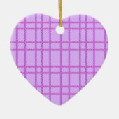 Pink and purple flower checkered pattern keramisch ornament (Voorkant)