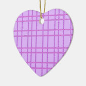 Pink and purple flower checkered pattern keramisch ornament (Links)