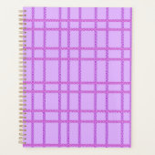 Pink and purple flower checkered pattern planner (Voorkant)