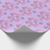 Pink and Purple Flowers on Lavender Wrapping Paper Cadeaupapier (Hoek)