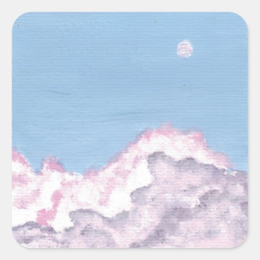 Pink and Purple Fluffy Clouds Stickers (Voorkant)