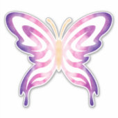 Pink and Purple Galaxy Butterfly Sticker (Voorkant)