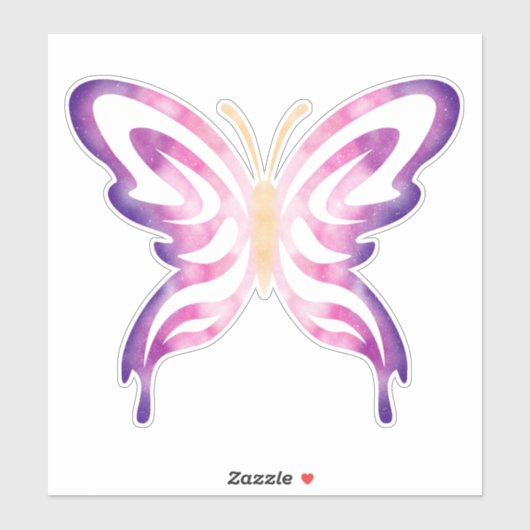 Pink and Purple Galaxy Butterfly Sticker (Vel)