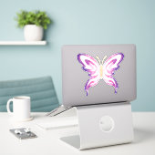 Pink and Purple Galaxy Butterfly Sticker (Laptop op bureau)
