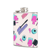 Pink and Purple Make Up Cosmetics Pattern Heupfles (Links)