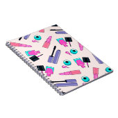Pink and Purple Make Up Cosmetics Pattern Notitieboek (Rechterzijde)