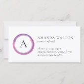 Pink and Purple Monogram Business Gift Certificate (Achterkant)