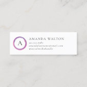 Pink and Purple Monogram Modern Klantenkaartje (Achterkant)