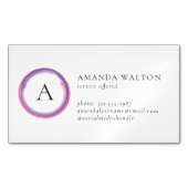 Pink and Purple Monogram Modern Magnetisch Visitekaartje (Voorkant)