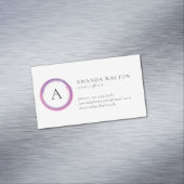 Pink and Purple Monogram Modern Magnetisch Visitekaartje (Voorbeeld)