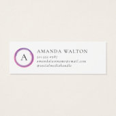 Pink and Purple Monogram Modern Package Insert Mini Visitekaartjes (Achterkant)
