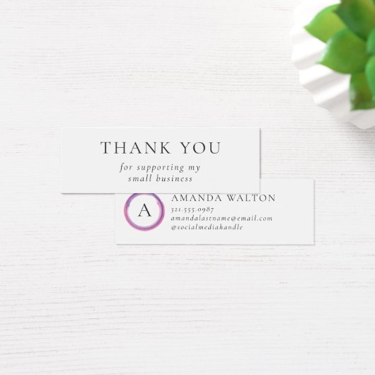 Pink and Purple Monogram Modern Package Insert Mini Visitekaartjes (Bureau)