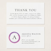 Pink and Purple Monogram Modern Package Insert Visitekaartje (Voorkant /achterkant)