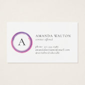 Pink and Purple Monogram Modern Package Insert Visitekaartje (Achterkant)