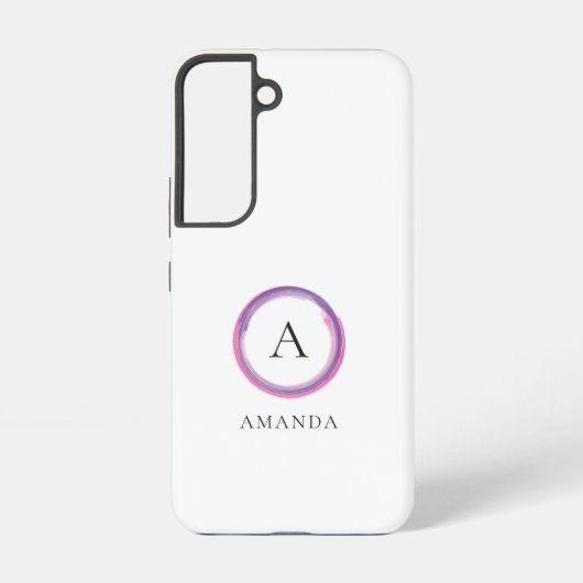 Pink and Purple Monogram Modern Samsung Galaxy Hoesje (Achterkant)