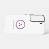 Pink and Purple Monogram Modern Samsung Galaxy Hoesje (Achterkant horizontaal)
