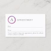 Pink and Purple Monogram QR Code Modern Afsprakenkaartje (Voorkant)