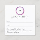 Pink and Purple Monogram QR Code Modern Afsprakenkaartje (Voorkant)