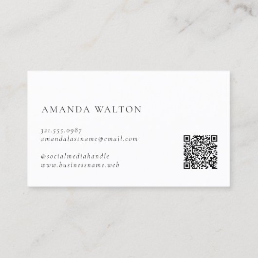 Pink and Purple Monogram QR Code Modern Klantenkaartje (Achterkant)