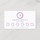 Pink and Purple Monogram QR Code Modern Klantenkaartje (Voorkant)