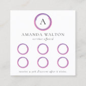 Pink and Purple Monogram QR Code Modern Klantenkaartje (Voorkant)