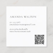 Pink and Purple Monogram QR Code Modern Klantenkaartje (Achterkant)