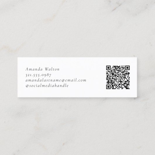 Pink and Purple Monogram QR Code Modern Klantenkaartje (Achterkant)