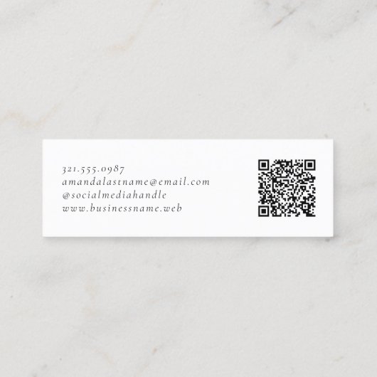 Pink and Purple Monogram QR Code Modern Mini Visitekaartje (Achterkant)