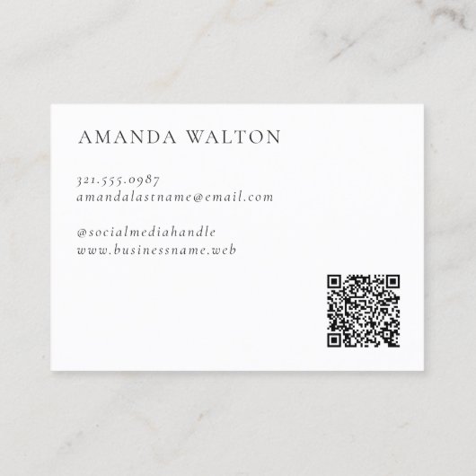 Pink and Purple Monogram QR Code Modern Visitekaartje (Achterkant)