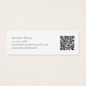 Pink and Purple Monogram QR Code Package Insert Mini Visitekaartjes (Achterkant)