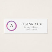 Pink and Purple Monogram QR Code Package Insert Mini Visitekaartjes (Voorkant)