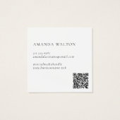 Pink and Purple Monogram QR Code Package Insert Vierkante Visitekaartjes (Achterkant)