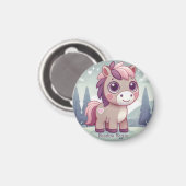 Pink and Purple Pony in Forest Magneet (Voorkant / Achterkant)