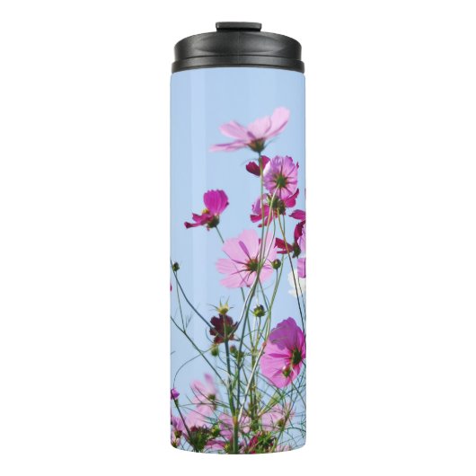 Pink and Purple Pretty Flower Meadow Photo Thermosbeker (Voorkant)