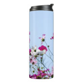 Pink and Purple Pretty Flower Meadow Photo Thermosbeker (Gedraaid links)