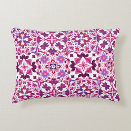 Pink and Purple Spanish Tiles Accent Kussen