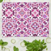 Pink and Purple Spanish Tiles Theedoek (Gevouwen)