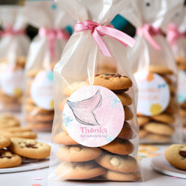 Pink and purple watercolor mermaid tail  ronde sticker