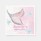 Pink and purple watercolor mermaid tail  servet (Voorkant)