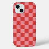 Pink and Red Check Pattern Playful Valentine's Case-Mate iPhone Case (Achterkant)