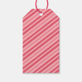 Pink and Red Christmas Candy Cane Stripes  Cadeaulabel (Voorkant)